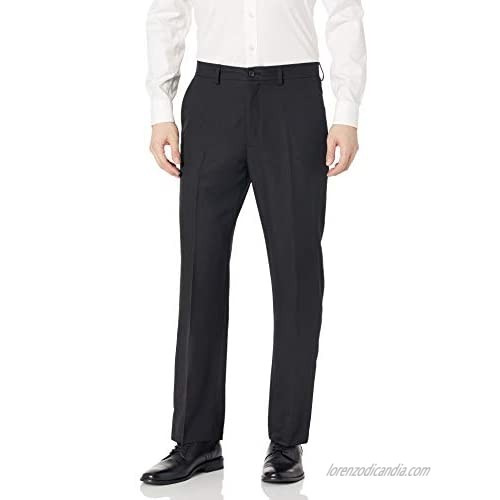 Haggar Men's Solid Gabardine Classic-Fit Plain-Front Dress Pant