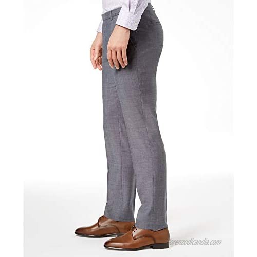 Hugo Boss Mens Crosshatch Dress Pants Slacks Grey 36W x UnfinishedL