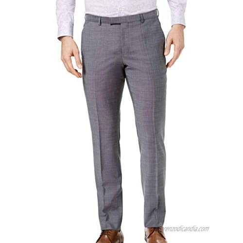Hugo Boss Mens Crosshatch Dress Pants Slacks  Grey  36W x UnfinishedL