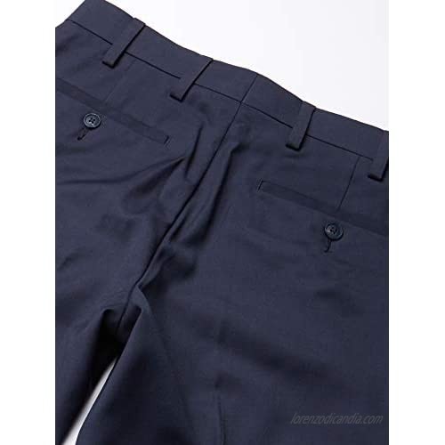 Louis Raphael Men's Slim Fit Flat Front Stretch Wool Blend Dress Pant