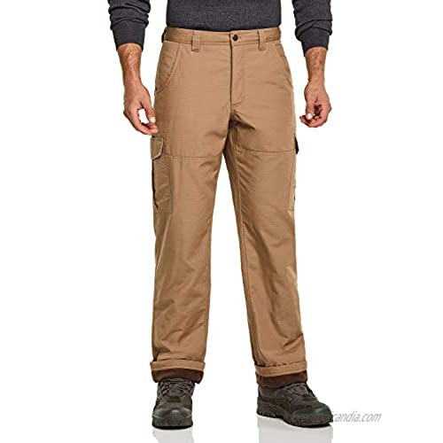 CQR Men's Winter Tactical Pants Water Repellent Ripstop Fleece Cargo Pants Thermal Hiking Work Pants Outdoor Apparel