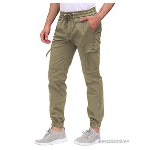 ESTRIVER Men’s Soft Cargo Sport Pants Quick Dry Slim Fit Hiking Pants with Drawstring