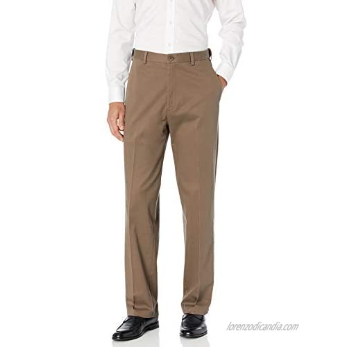Haggar Men's W2w Pro Fit Flat Front Expandable Waistband Casual Pant