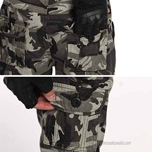 Hellmei Men's Cargo Pants Relaxed Fit Outdoor Work Pants with Pockets Lightweight Casual Pants