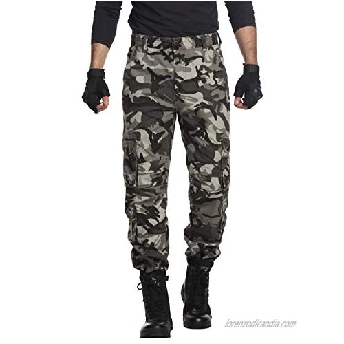 Hellmei Men's Cargo Pants Relaxed Fit Outdoor Work Pants with Pockets Lightweight Casual Pants