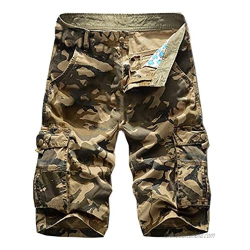 Lavnis Men's Military Shorts Vintage Camouflage Camo Cagro Army Short Pants with Multi-Pockets