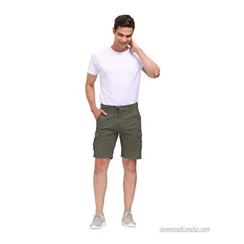 CHEXPEL Mens Cotton Cargo Shorts Relaxed Fit Multi-Pocket Outdoor Shorts
