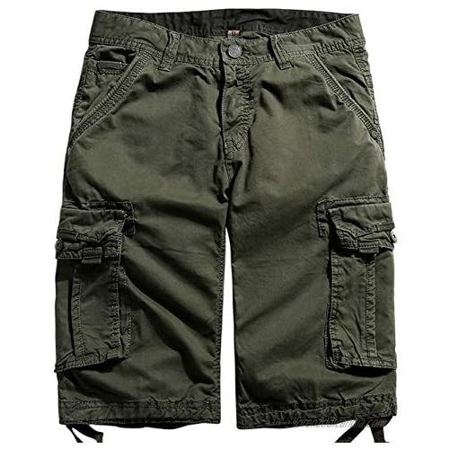 loveimgs Men's Outdoor Multi-Pockets Relaxed Fit Camouflage Lightweight Wild Twill Cargo Work Shorts