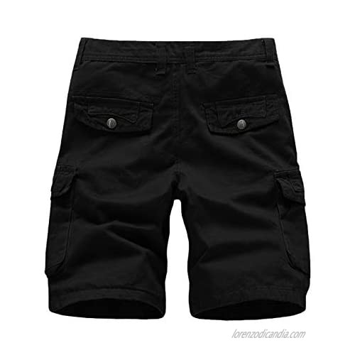 Men's Cargo Shorts Solid Multi-Pocket Overalls Shorts Leisure Shorts Classic 7 Inseam Workout Shorts Flat Front Shorts
