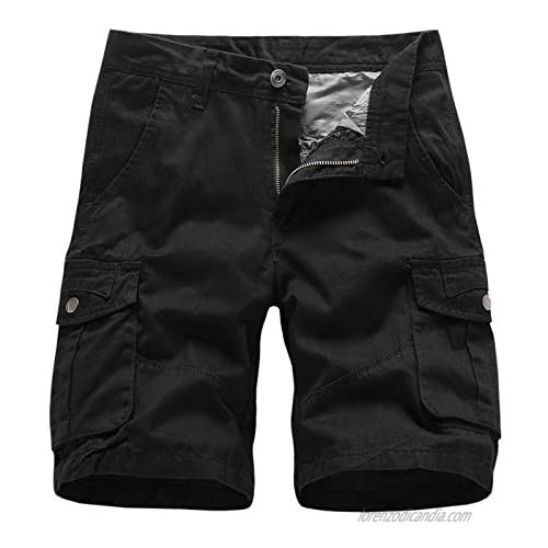 Men's Cargo Shorts Solid Multi-Pocket Overalls Shorts Leisure Shorts Classic 7" Inseam Workout Shorts Flat Front Shorts
