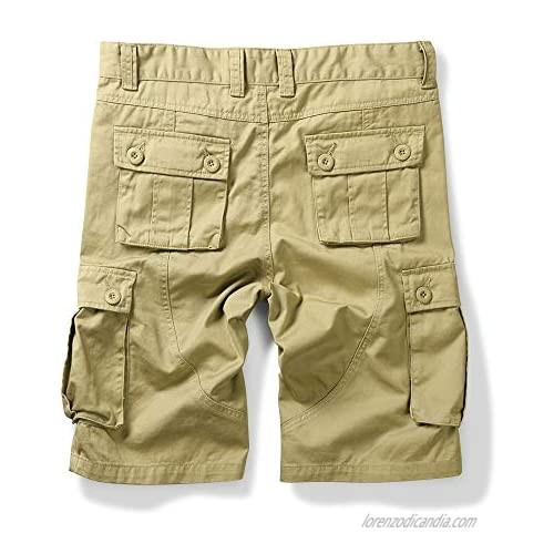 Men's Casual Multi Pocket Outdoor Camouflage Cotton Shorts Twill Camo Cargo Shorts