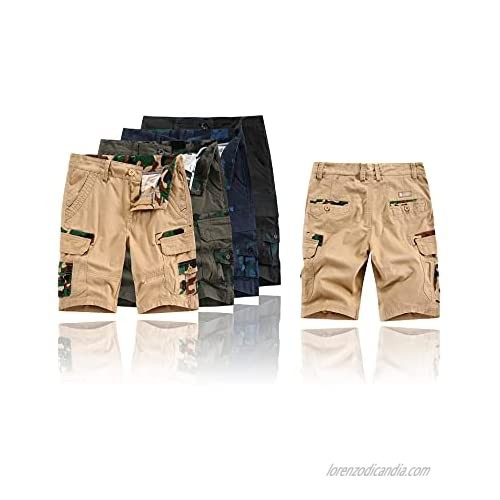 Men's Classic Cargo Shorts with Multi-Pocket Relaxed Fit Cotton Shorts