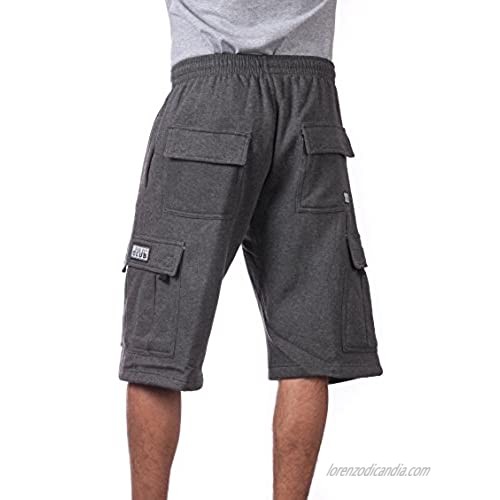 Pro Club Mens Fleece Cargo Shorts Charcoal