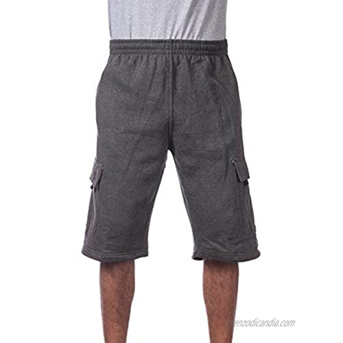 Pro Club Mens Fleece Cargo Shorts Charcoal