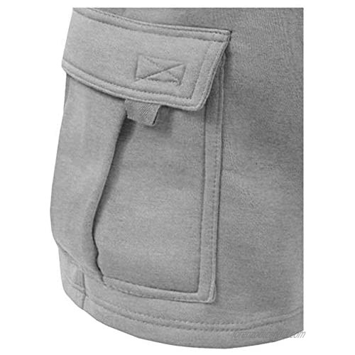 RENEGADE SPORTSWEAR Men's Elastic Waist Fleece Cargo Shorts