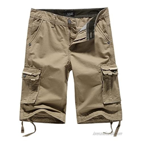 SSLR Mens Shorts Casual Cotton Relaxed Fit Cargo Shorts for Men