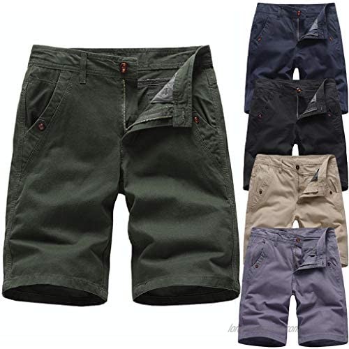VEKDONE Mens Casual Shorts Workout Comfy Chino Shorts Lightweight Summer Cargo Work Shorts