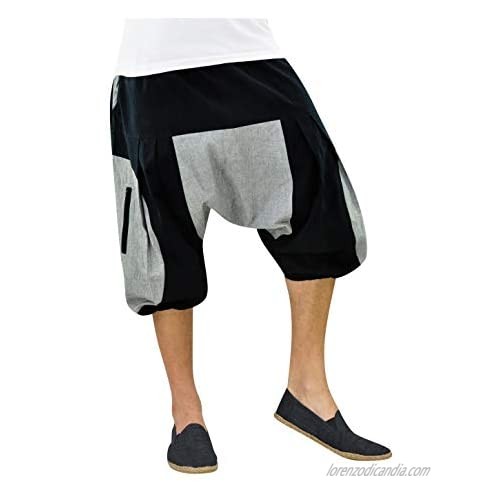virblatt - Short Pants Men | 100% Cotton | Cotton Shorts Harem Shorts Casual Hippy Genie Hippie Aladdin Bermuda Casual