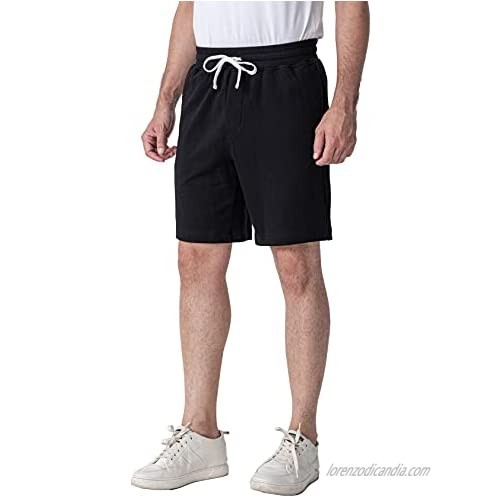 AKA Classyoo Men’s 8" Athletic Gym Shorts Workout Jogger Shorts Knit Cotton Sweat Short