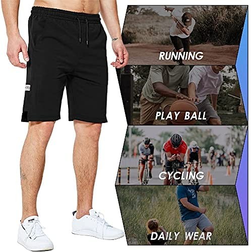 LBL Mens Shorts Casual Elastic Waist Athletic Gym Summer Beach Shorts with Pockets