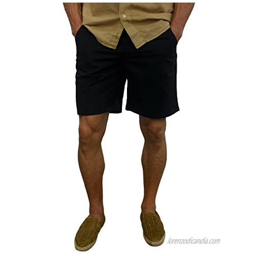 short fin Men's Linen Walking Shorts with A Drawstring