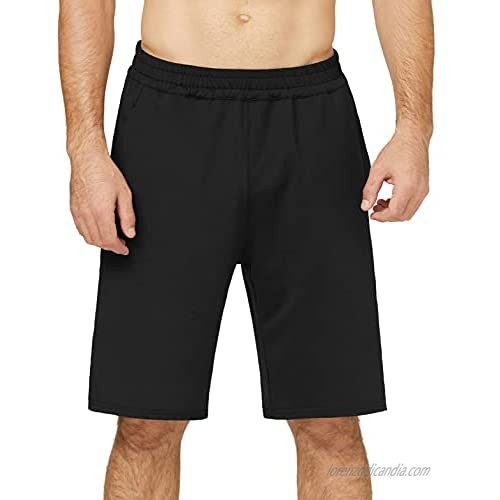 TAPULCO Mens Casual Quick Dry Athletic Running Workout Elastic Waistband Knit Sweat Shorts with Pocket