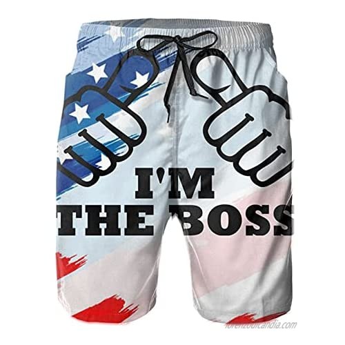 I'm The Boss Quick Dry Men Casual Bathing Suit Shorts Shorts with Pockets
