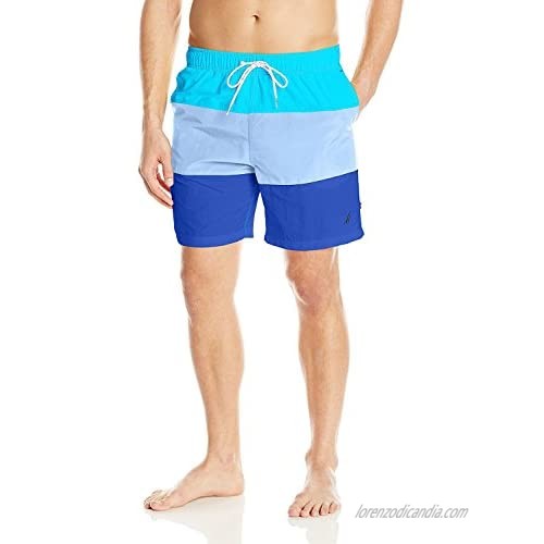 Nautica Men's Standard Quick Dry Color Block Swim Trunk (T71007)