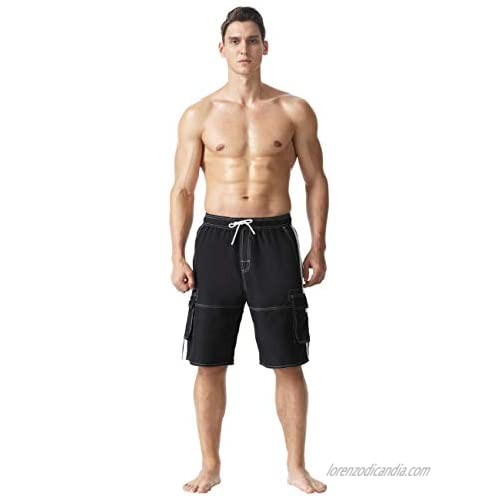 ninovino Men's Swim Trunks Quick Dry with Pockets and Mesh Lining Beach Shorts