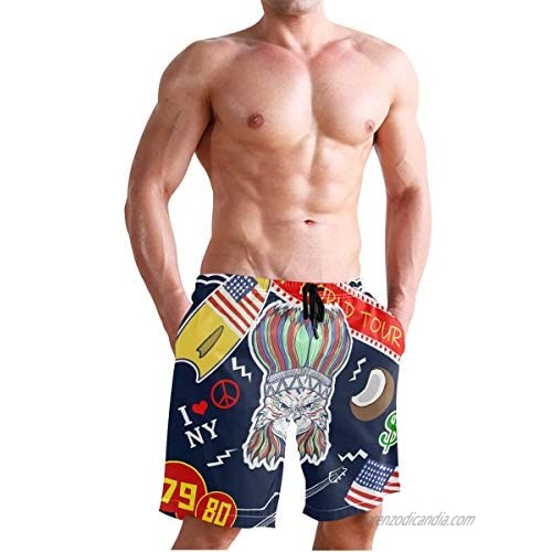 AUISS 79 World 80 Tour Mens Swim Trunks Shorts with Mesh Lining Bathing Suit Swimwear Swim Suits for Men Board Short