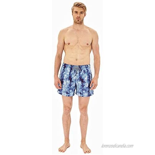 GUICHE DOTZ Mens Swimming Trunks Printed Quick Dry Board Beach Shorts with Pockets Swimwear Bathing Suits