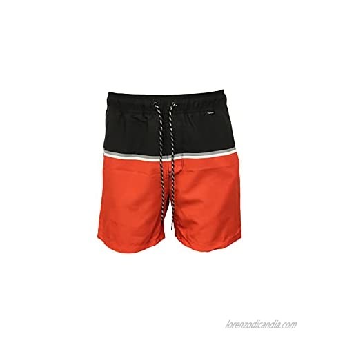 Hurley Men's Swim Trunks/Board Shorts 100% Polyester Blocked Volley 17 Red (Medium)