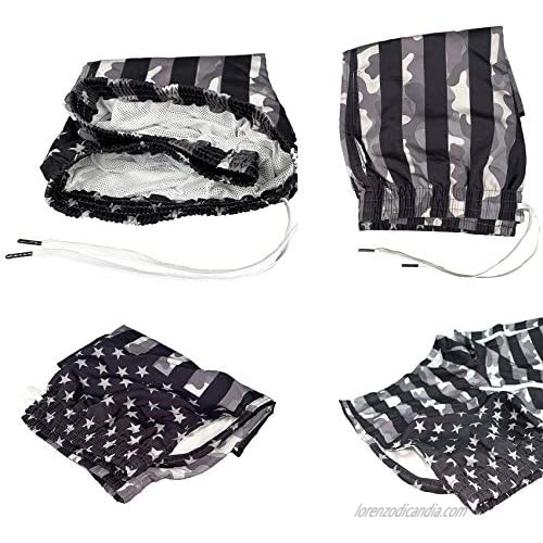 PNKJ Men's Swim Trunks Quick Dry American Flag 3D Printed Beach Board Shorts with Pockets Cool Mesh Lining Bathing Suits