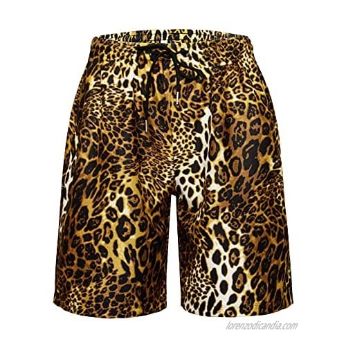 UPAAN Men's Swim Trunks Quick Dry Shorts Beach Surf Printed Board Shorts Swimwear Bathing Suits with Pockets