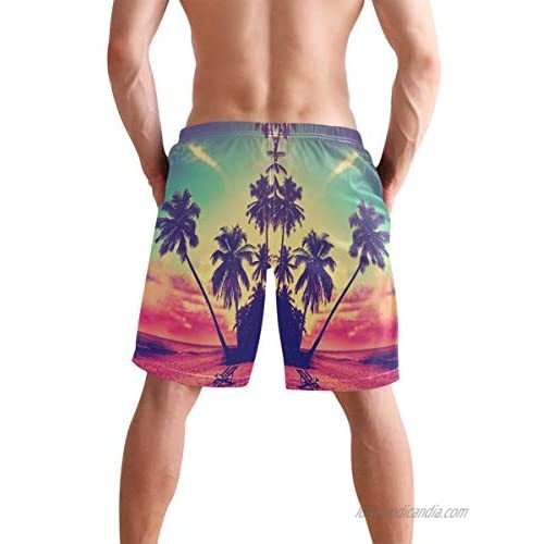 Wamika Shark Hawaiian Summer Men's Shorts Classic Fit Swim Trunks Beach Swimwear ¡­
