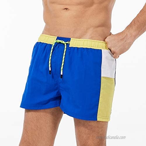 ZZEWINTRAVELER Mens Swim Trunks Quick Dry Swim Shorts with Mesh Lining. Beach Shorts with Pockets. Running Sport Shorts.