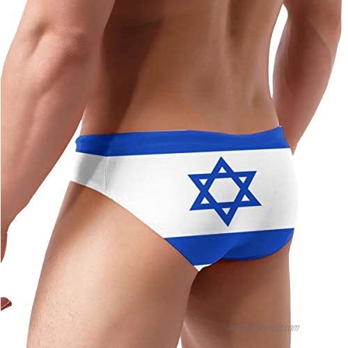 Breathing Yoga Men's Swimwear Briefs Swim Trunk Flag of Israel Sexy Soft Triangle Thong Bikini Swimsuit