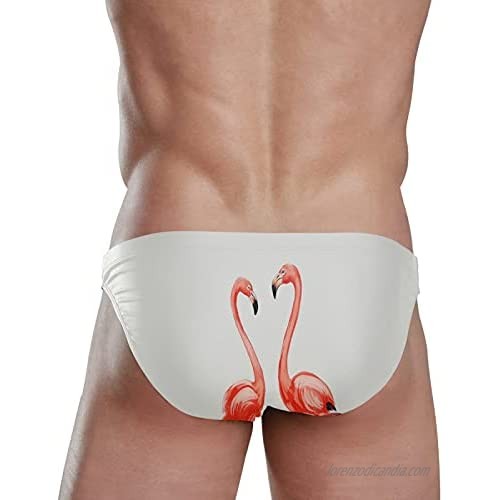 FRMG Mens Sexy Swim Brief Swimwear Bikini Swimsuit Pink Flamingo S (20901288)