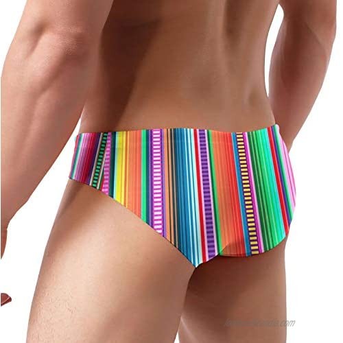 KXT Colorful Mexican Serape Mens Bikini Swimsuit Boxer Brief Underwear Drawstring Swimming Trunks