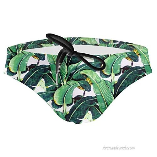 Martinique Banana Leaf Leaves Mens Bikini Swimsuit Boxer Brief Underwear Drawstring Swimming Trunks