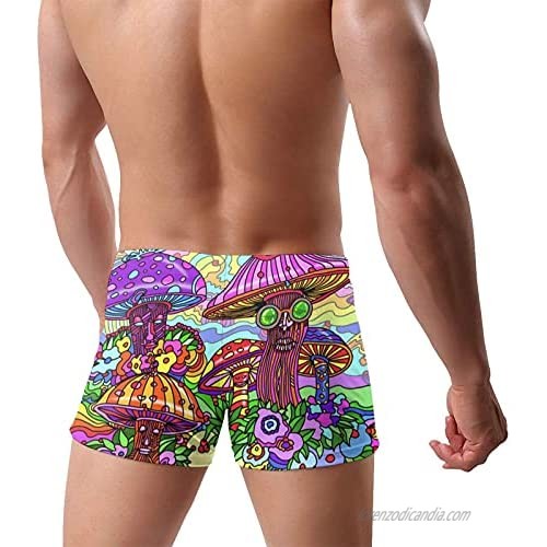 Partrest Men's Swimming Shorts Psychedelia Mushroom Square Leg Training Swimsuit Swim Bikini Briefs Underpants
