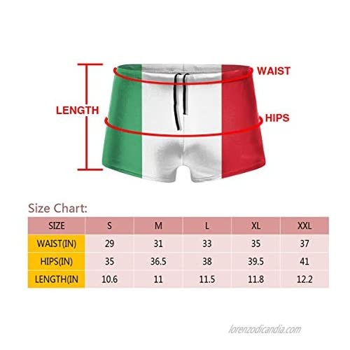 QINSDLF Men Boxer Swimwear Italian Flag Square Leg Training Swimsuit Swim Bikini BriefsUnderpants
