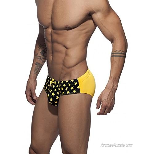 UXH Man's Brand Swimming Briefs Swimwear Sexy Beach Shorts Trunk Boxers Patchwork Color Summer