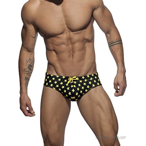 UXH Man's Brand Swimming Briefs Swimwear Sexy Beach Shorts Trunk Boxers Patchwork Color Summer
