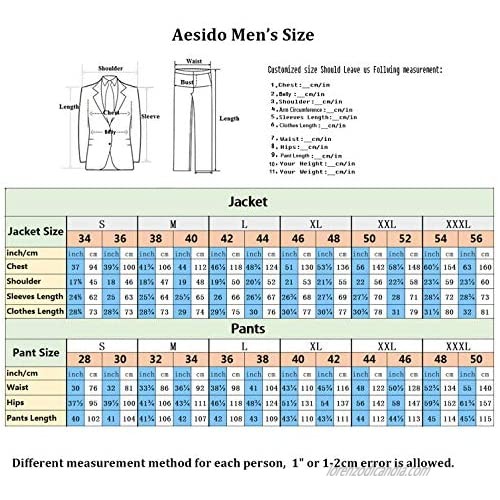 Aesido Casual Men's Suit Slim Fit 2 Piece Business Striped Wool Double Breasted Jacket Prom Tuxedos Blazer Pants