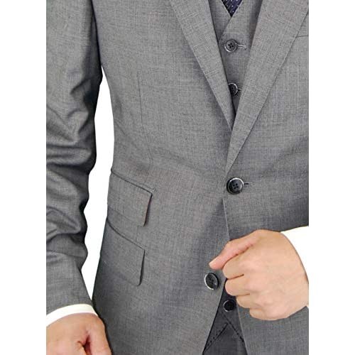 DTI BB Signature Italian Wool Vested Men's Suit 3 Piece Jacket Slacks Waistcoat