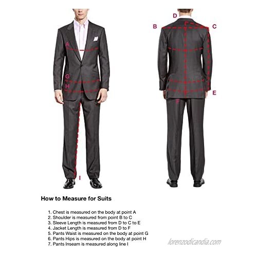 HBDesign Mens 1 Piece 1 Button Notch Lapel Slim Fit Fashion Formal Suit Black