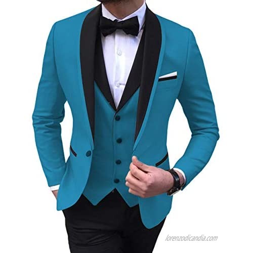 Jiaoyunshi Men Suits for Wedding Prom Men Tuxedos Slim Fit 3 Piece Formal Grooms Costume