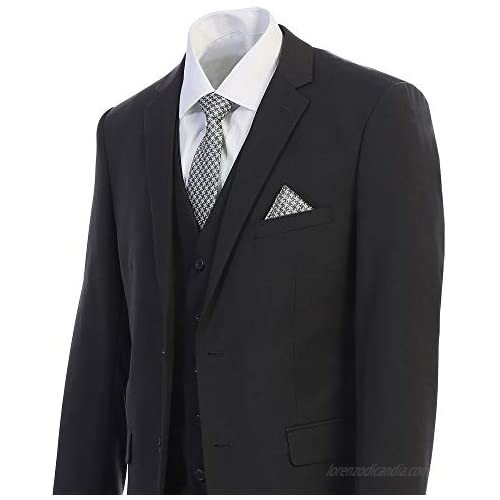 King Formal Wear Elegant Mens Charcoal Gray Two Button Three Piece Suit