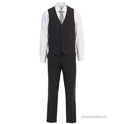 King Formal Wear Elegant Mens Charcoal Gray Two Button Three Piece Suit